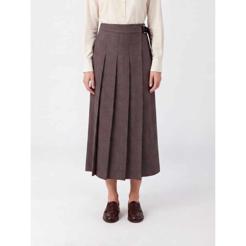 Parosh Women P.A.R.O.S.H. Riley Prince Of Wales Check Pleated Midi Wrap Skirt